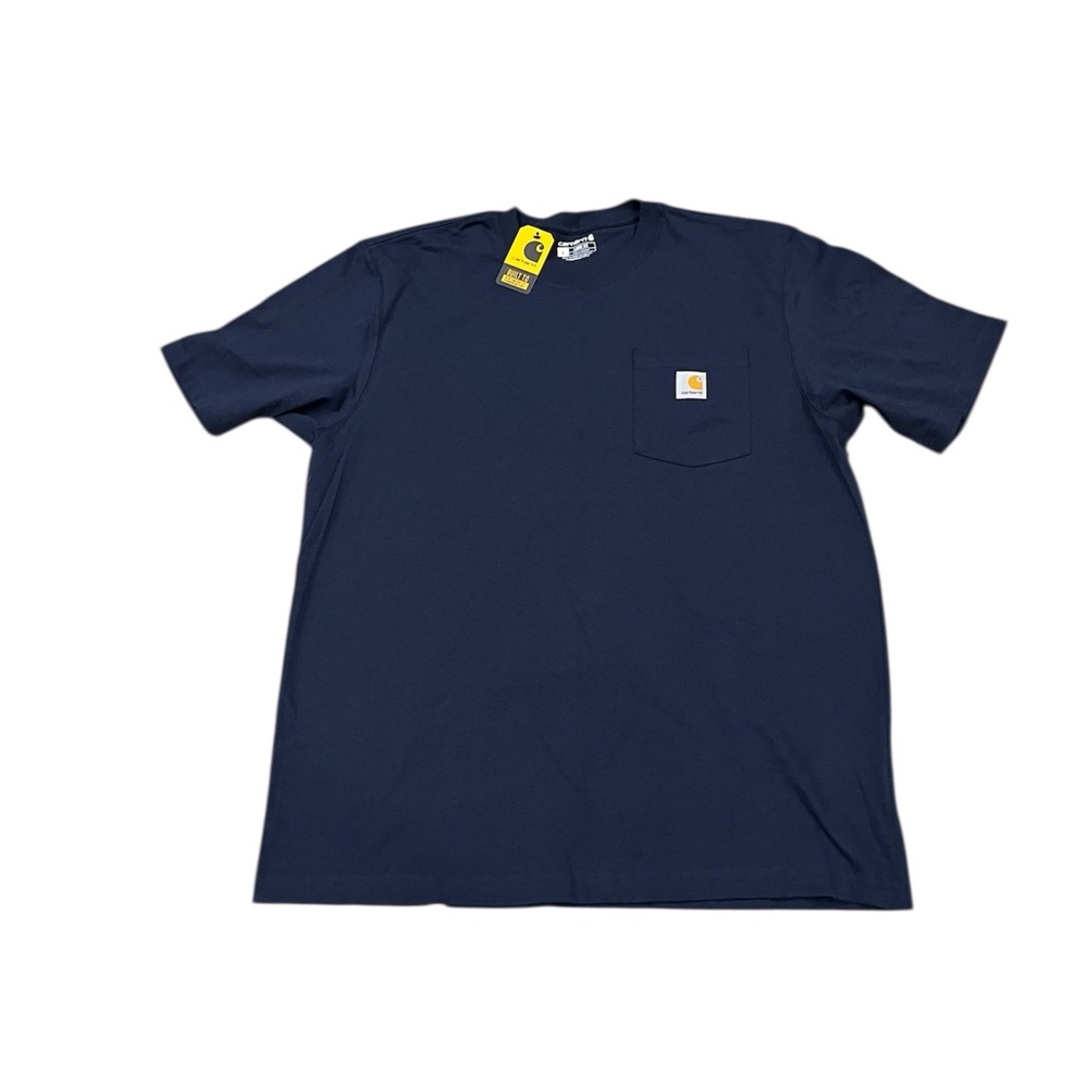 Carhartt Loose Fit Heavyweight Short Sleeve Pocket NWT Navy Blue T-Shirt Size L
